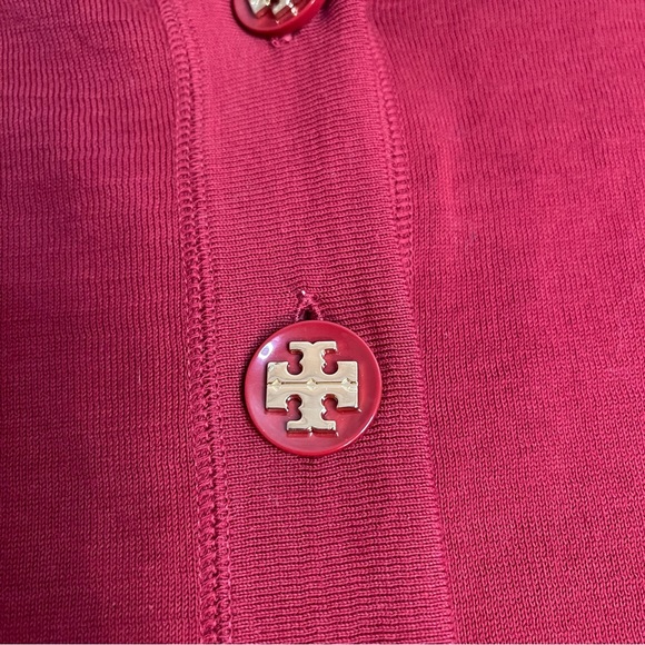 Tory Burch Red Cotton Cardigan Sweater Women's Size S - Picture 6 of 7